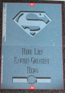 SKYBOX 1992 Doomsday The Death of Superman Bleeding "S" INSERT CARDS F1 & F2 - Picture 1 of 2