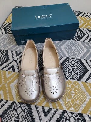 BNIB Hotter Nirvana Leather Stability Comfort Shoes Size 5 EU 38 Metallic Pewter - Image 1 of 4