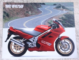 Bonito nuevo catálogo 1991 de motocicleta Honda VFR750F de colección OEM nuevo en stock - EE. UU. - Imagen 1 de 3