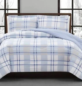 Pem America Aaron 3-Pc. Reversible Plaid King Comforter Set Blue - Picture 1 of 7