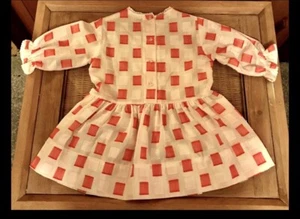 Vintage Kate Greenaway Kleid Langarm Skaterrock plissiert Baumwolle 1960er 3T - Bild 1 von 10