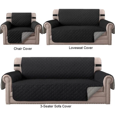 1/2/3 Seater Sofa Cover Reversible Quilted Chair Couch Slipcover Protector Mat - Image 1 of 4