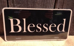 Blessed Black Gold Jesus Christ God Christian License Plate Auto Car Truck Tag - Picture 1 of 1