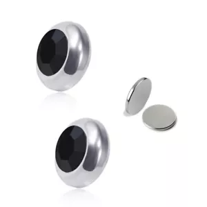 Stainless Steel Magnetic Stud Earrings 8MM For Women Men Non-Piercing Clip On US - Picture 1 of 23