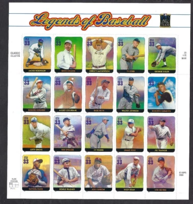 US Scott# 3408 2000 33c Legends of Baseball P1111 UL MNH VF - Image 1 of 2
