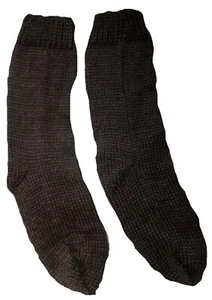 2 PAIRS, NEW, 100% ALPACA WOOL SOCKS FOR CHILDREN, KIDS (3-4 YEARS) DARK BROWN - Picture 1 of 2