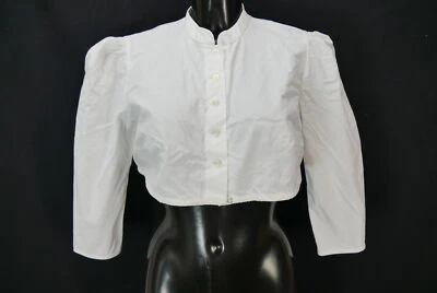 Gr.44 Dirndlbluse weiß Bluse für Dirndl Baumwollmischung schlicht B10617 - Bild 1 von 4