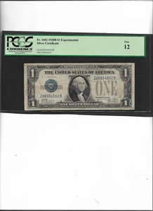 SILVER CERTIFICATE FR . 1602 1928B $1 EXPERIMENTAL BLOCK-Z-B FINE 12 - Picture 1 of 2