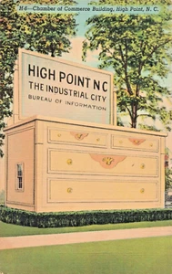 Postal NC High Point Carolina del Norte-Oficina de Información-Lino de Colección (D7) - Imagen 1 de 4