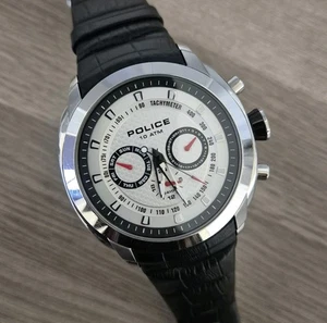 Mens Police Vintage Pilot Style Calendar Watch - Picture 1 of 9
