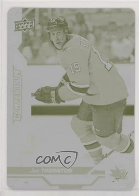 2018 Upper Deck Compendium Printing Plate Yellow 1/1 Joe Thornton #715 HOF z3c - Image 1 of 3
