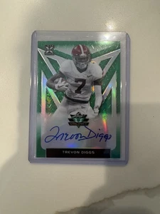 2020 Trevon Diggs Leaf Valiant Rookie On Card Auto Green 10/75 Cowboys Rare - Picture 1 of 5