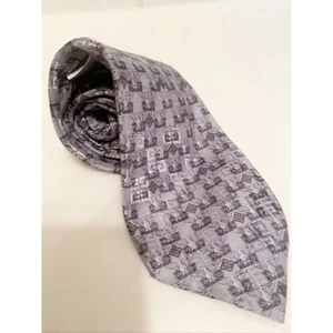 Givenchy 100% Silk tie Blue/Gray and black Pattern Swan - Picture 1 of 6