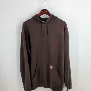 Vintage Carhartt Kangaroo Pocket Classic Pullover Hoodie Dark Brown Size XL - Picture 1 of 10