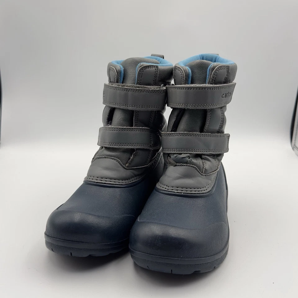 Carter's Deltha Waterproof Winter Snow Boots Toddler Boys Size 3M Gray Navy - Image 1 of 4