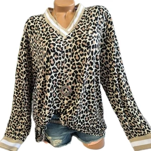 Zwillingsherz Tunika Bluse Damen Shirt Leo Muster Langarm S bis XL (1 631) NEU - Bild 1 von 8