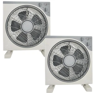 2x 12" Box Fan 3 Speed Oscillating Desk Air Cooler 360° Rotation Powerful Home - Picture 1 of 10