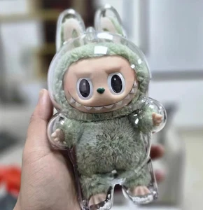 1pc Pop Mart Labubu The Monsters Plush Clear Protective Case Standing Style NEW - Picture 1 of 6