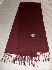 Jos. A. Bank 100 % Kaschmir Herren Halstuch Fransen Neu mit Etikett $ 130 burgunderrot 12 x 64 - Bild 1 von 9