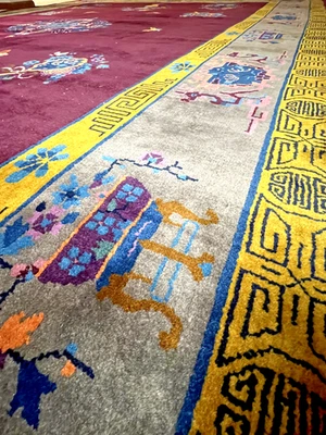 ALFOMBRA NICHOLS ANTIGUA CHINA ART DECO AÑOS 20 (11x14) Foto 1 de 4