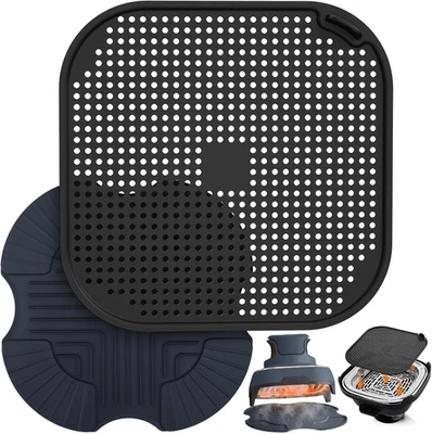 HAIWILL Airfryer Zubehör für Ninja CRISPi FN101EU Airfryer Spritzschutz + Silikonmattenf