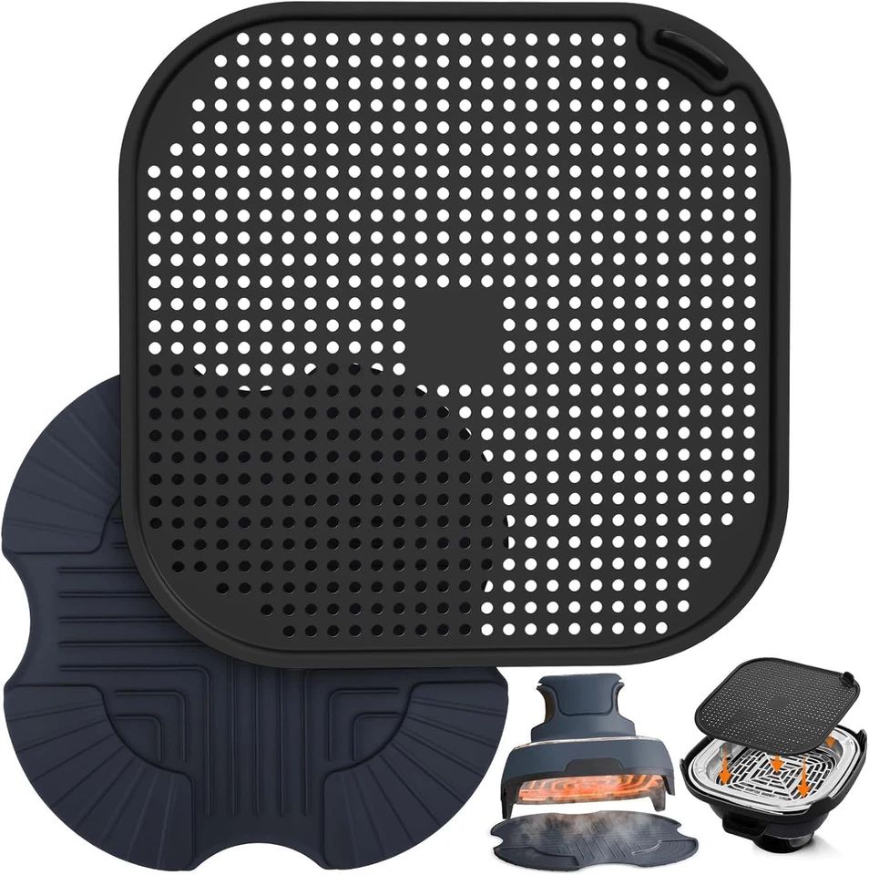 HAIWILL Airfryer Zubehör für Ninja CRISPi FN101EU Airfryer Spritzschutz + Silikonmattenf
