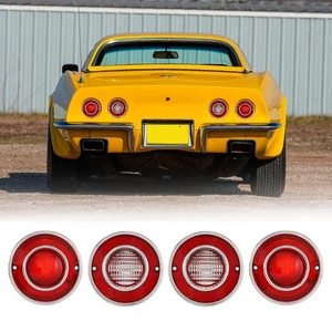 4PCS Red LED Tail Lights & Backup Lights For 1975-1979 Chevrolet Corvette C3 - Picture 1 of 12