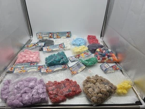 Riesiges Set Vintage 1" Pom Poms ultraweiches Acryl 15 FARBEN!! - Bild 1 von 14