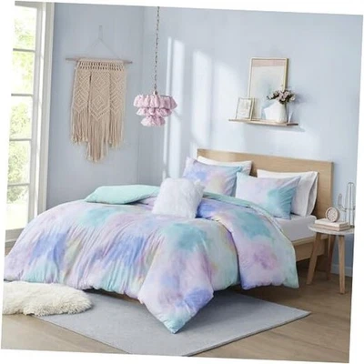  Queen/Full Size Watercolor Queen Bedding Sets, Full/Queen Aqua Comforter Set - Image 1 of 4
