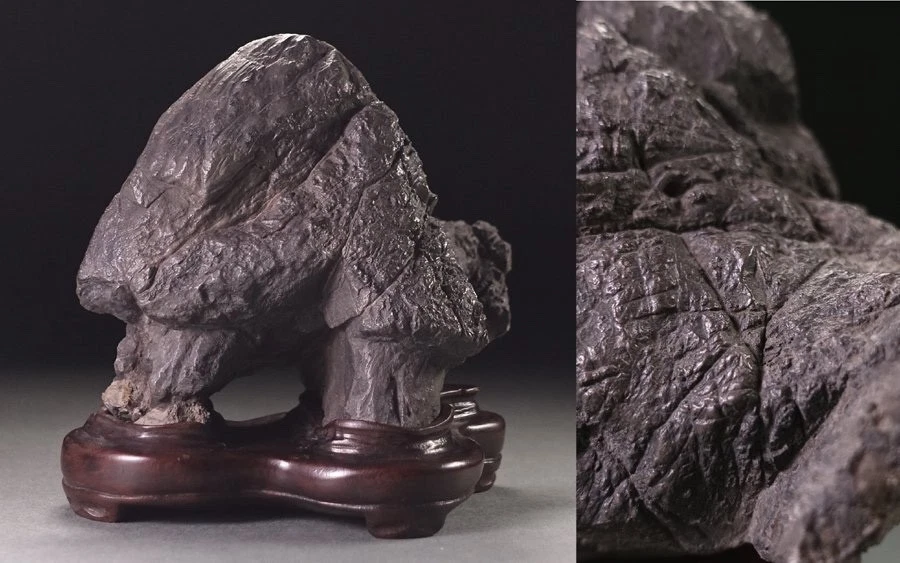 SUISEKI, BONSEKI Furuya Stone con una gran entrada a la cueva, piedra Kaya, ped Karaki Foto 1 de 4