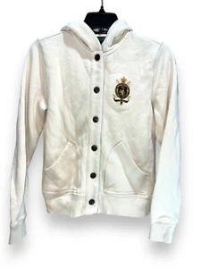 2000s VTG Ralph Lauren Jeans Company Button Up Hoodie Sweater, Cream Womens XS - Picture 1 of 10