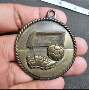 Vintage 1995 Engraved Bronze Soccer Medal 2 Inch Wide - Picture 1 of 3