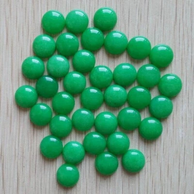 Lote de 50 cuentas de piedra cabujón cabina forma redonda jade malasio 12 mm sin agujeros Foto 1 de 4