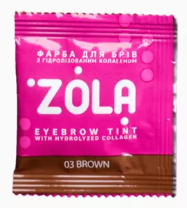 ZOLA Eyebrow Tint With Collagen 03 Brown Sachet Mini Size 5 ml./0.16 fl.oz. - Picture 1 of 2