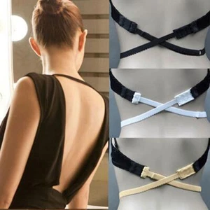 New 1Pcs Low Back Backless Bra Strap Sexy Adjustable Bra Invisible Extender Hoo^ - Picture 1 of 14
