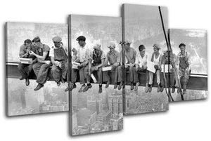 NYC Skyscraper Lunch Vintage MULTI CANVAS WALL ART Picture Print VA - Picture 1 of 1