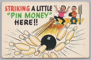 Postal vintage de publicidad de bolos East Waterford Pennsylvania - Imagen 1 de 2