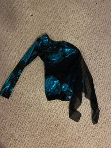 Art Stone Blue Reptile Pattern Leotard Size Large Child Dance Costume - Picture 1 of 2