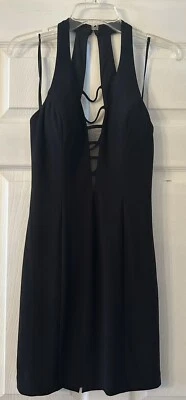 NWT Faviana Black Sleeveless Mini Party Dress, Size 6 - Image 1 of 4