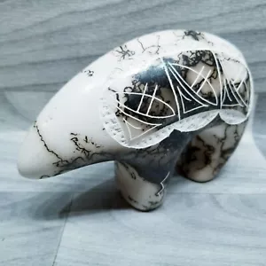 Vintage Native American Navajo Horse Hair Pottery Bear Hand Etched - Picture 1 of 7