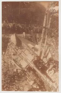 Group of Austro-Hungarian Soldiers in WW1 Posing Beside an Overturned Howitzer - Picture 1 of 8
