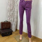 Pantalon slim coton violet broderie haut de gamme Pinko - 37 (T.américaine 27)