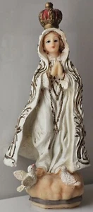 Vtg Art Noveau French Religious Our Lady of Fatima Bisque Porcelan Saint Statue - Picture 1 of 10