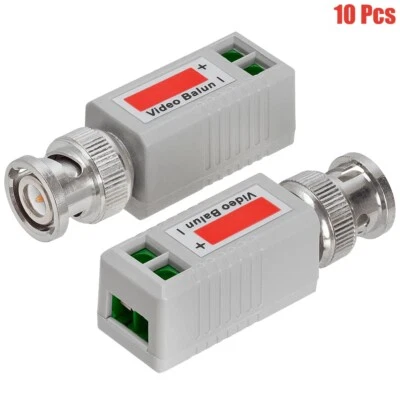 10 Pcs BNC Male Video Balun Connector Transceiver Adapter Coax Cable CCTV Camera - Image 1 of 2