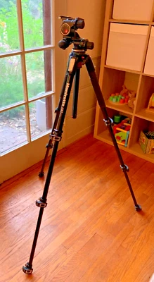 Manfrotto MT190XPRO4 Aluminum Tripod with 410 Junior Geared Head Kit - Image 1 of 4