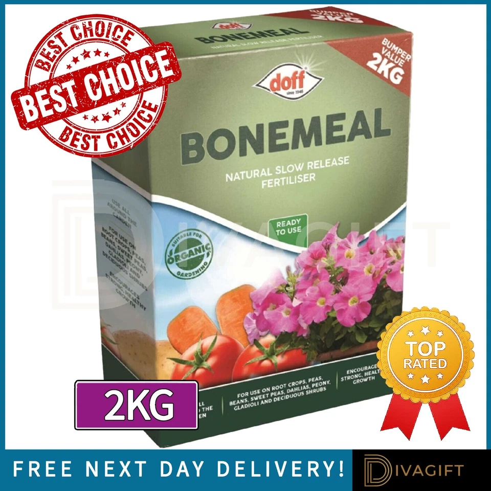 DOFF BONE MEAL BONEMEAL SLOW RELEASE FERTILISER PLANTS VEGETABLES PLANT FOOD NEW 2KG