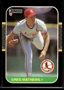 1987 Donruss #208 Greg Mathews Rookie St. Louis Cardinals - Picture 1 of 2