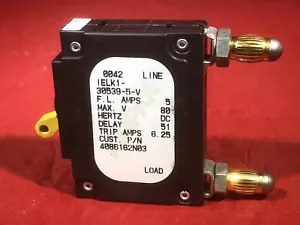 Airpax 5 Amp Bullet Circuit Breaker IELK1-30539-5-V NEW 80 VDC 6.25 Trip Amps - Picture 1 of 10