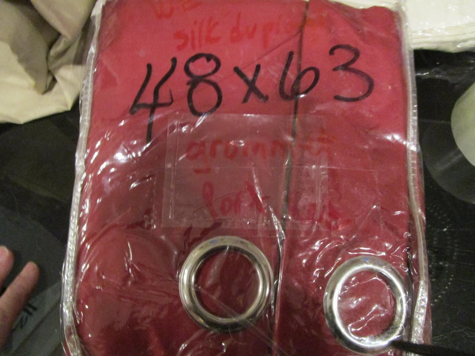 1 West elm  grommet  silk  curtain Drape panel 48 X  63 port red New wo tag - Image 1 of 1