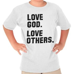 Christian Faith Religion Love God and Others Youth Crewneck T Shirts Boy or Girl - Picture 1 of 9